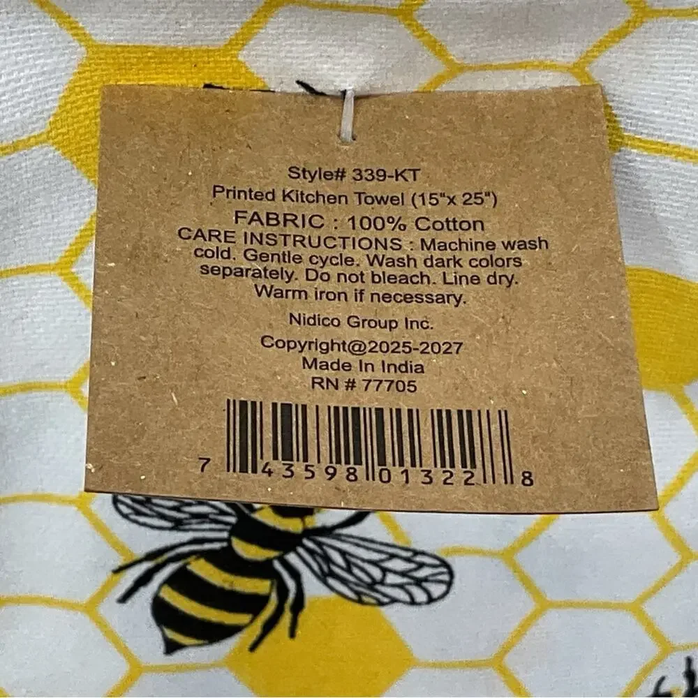 🐝 Bee Theme🐝 Farmhouse Kitchen 3 Pc Set Summer Dish Towel Oven Mitt Pot Holder